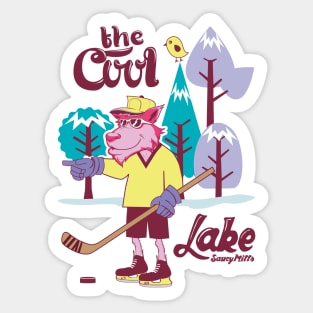 Hockey Cool Wolf Lake Sticker